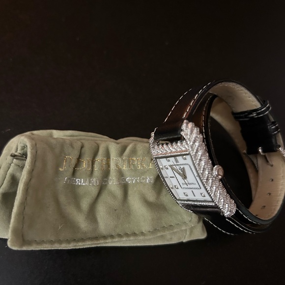 Judith Ripka Black Leather Strap Watch - Picture 4 of 6